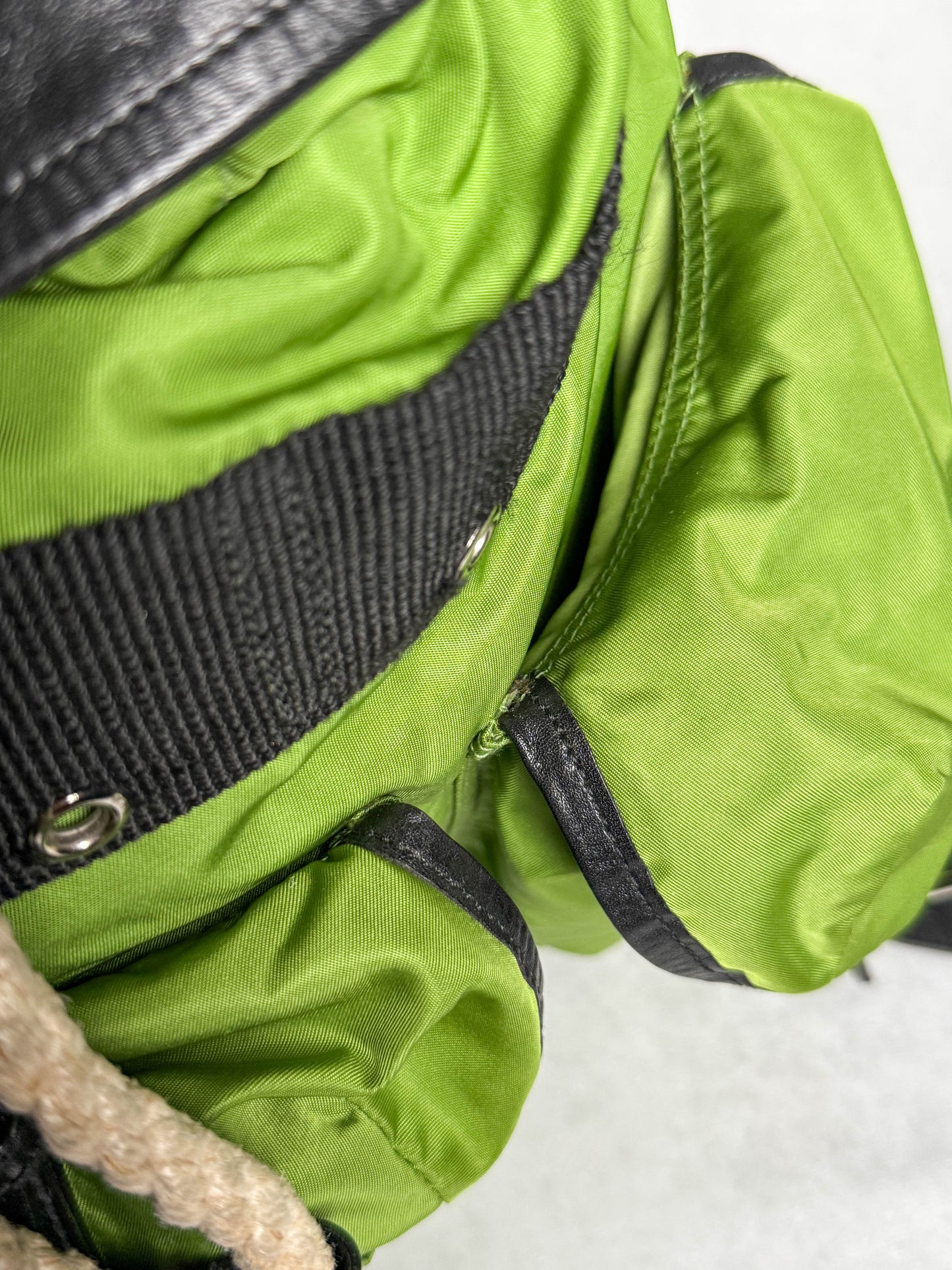 Balenciaga Nylon/Leather Backpack Green
