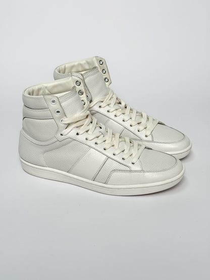 Saint Laurent SL/10H Hightop White Perforated Leather (42)