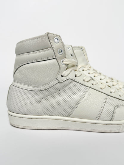 Saint Laurent SL/10H Hightop White Perforated Leather (42)