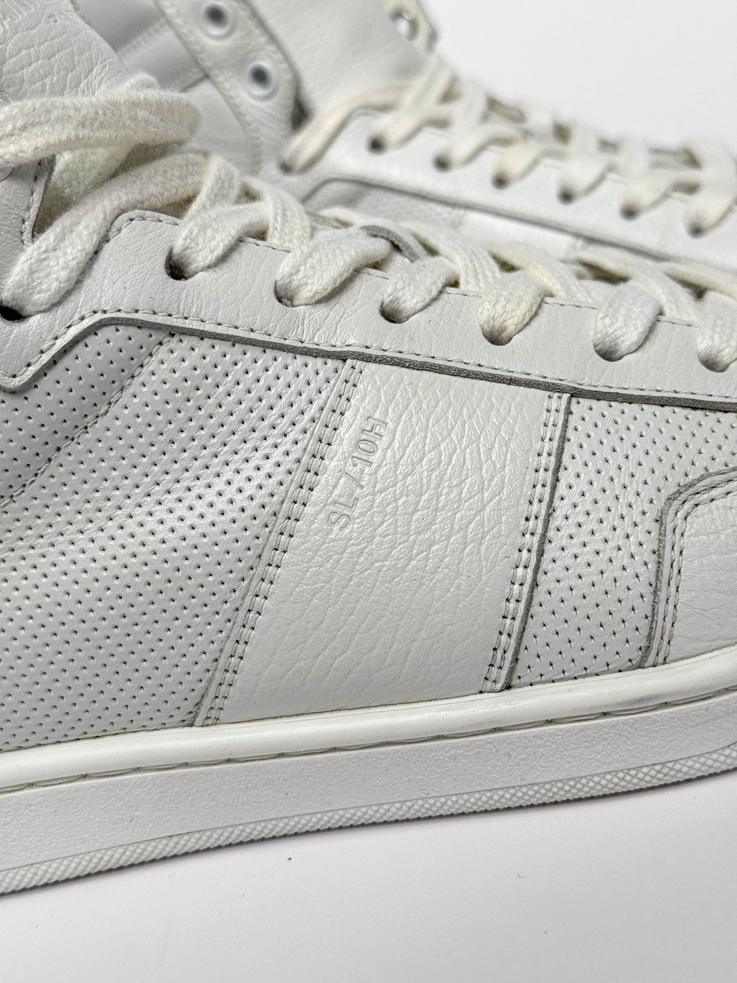 Saint Laurent SL/10H Hightop White Perforated Leather (42)