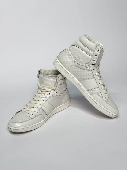 Saint Laurent SL/10H Hightop White Perforated Leather (42)