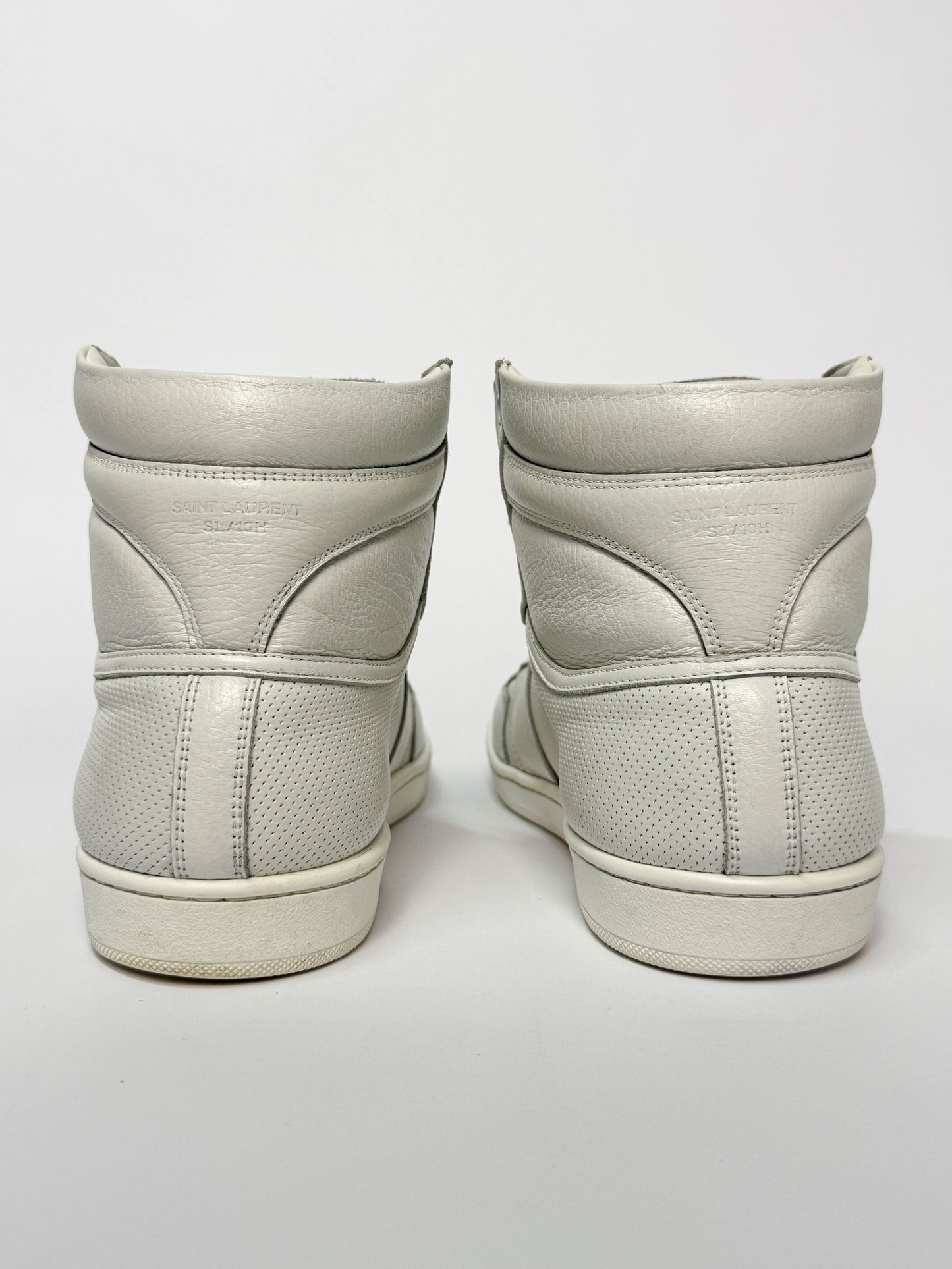 Saint Laurent SL/10H Hightop White Perforated Leather (42)