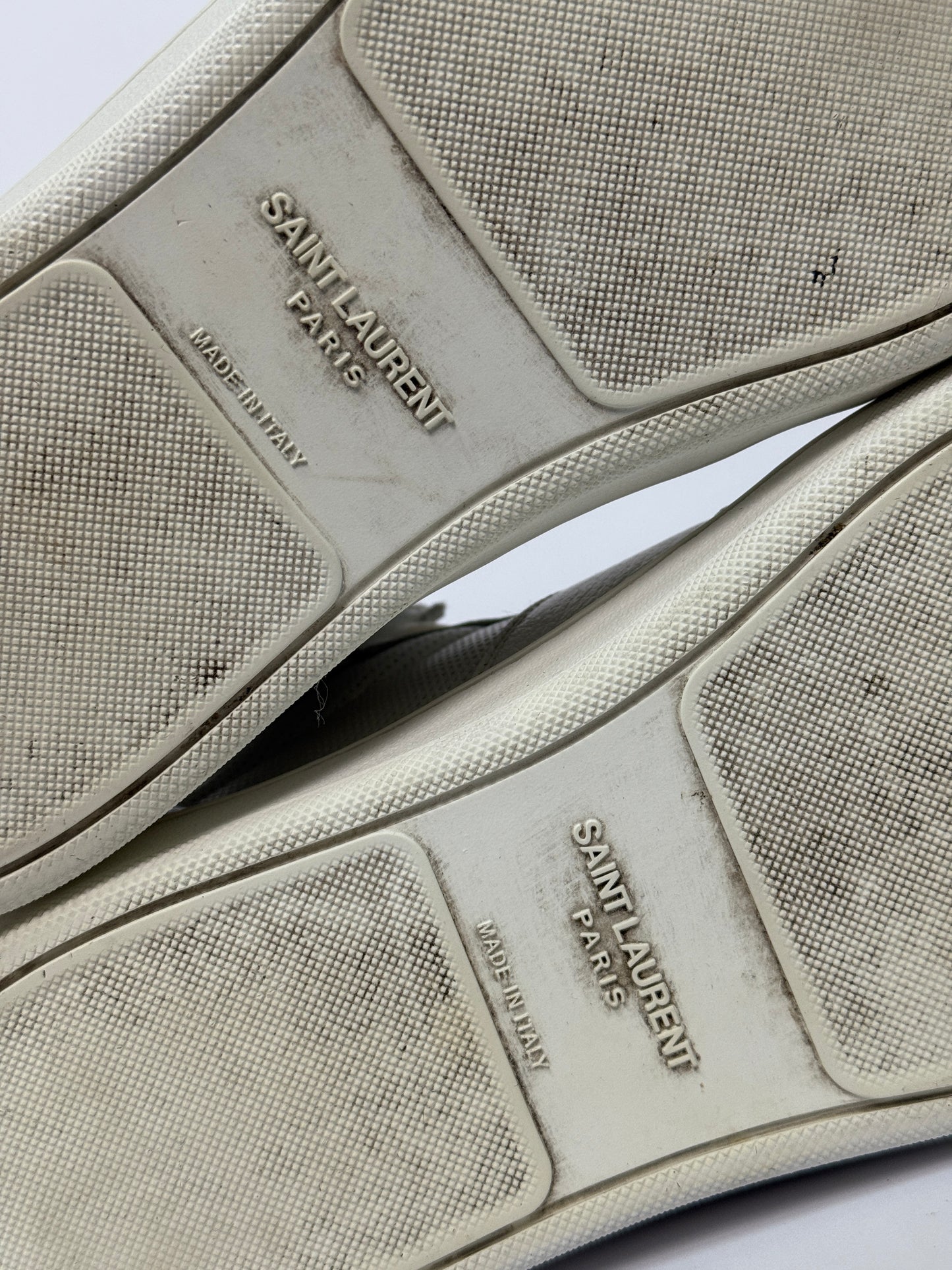 Saint Laurent SL/10H Hightop White Perforated Leather (42)