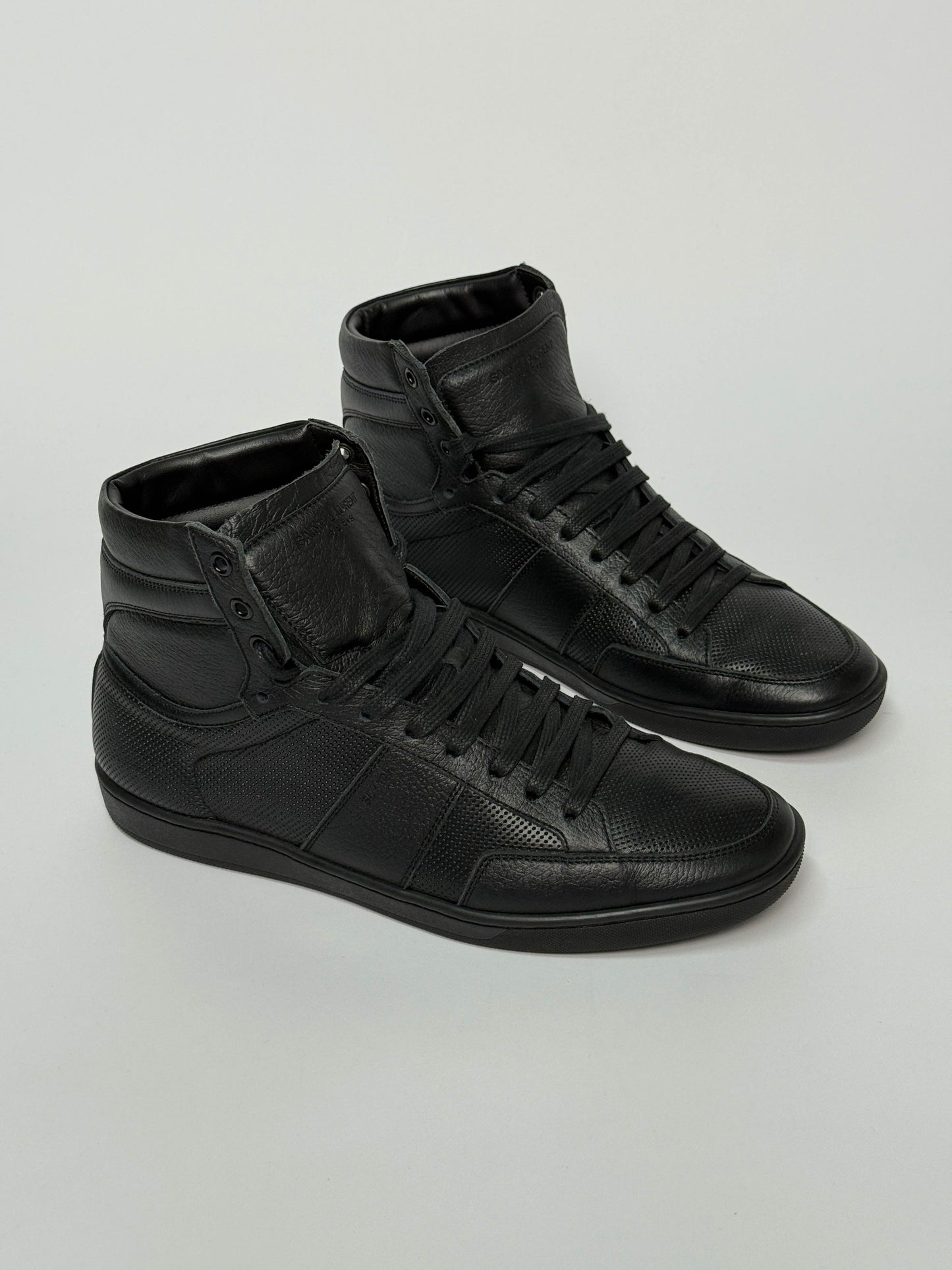 Saint Laurent SL/10H Hightop Black Perforated Leather (42)