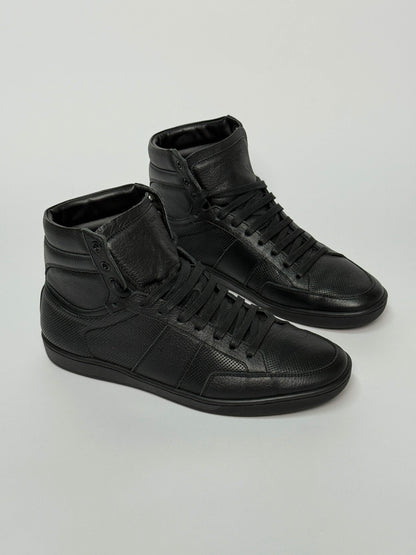 Saint Laurent SL/10H Hightop Black Perforated Leather (42)
