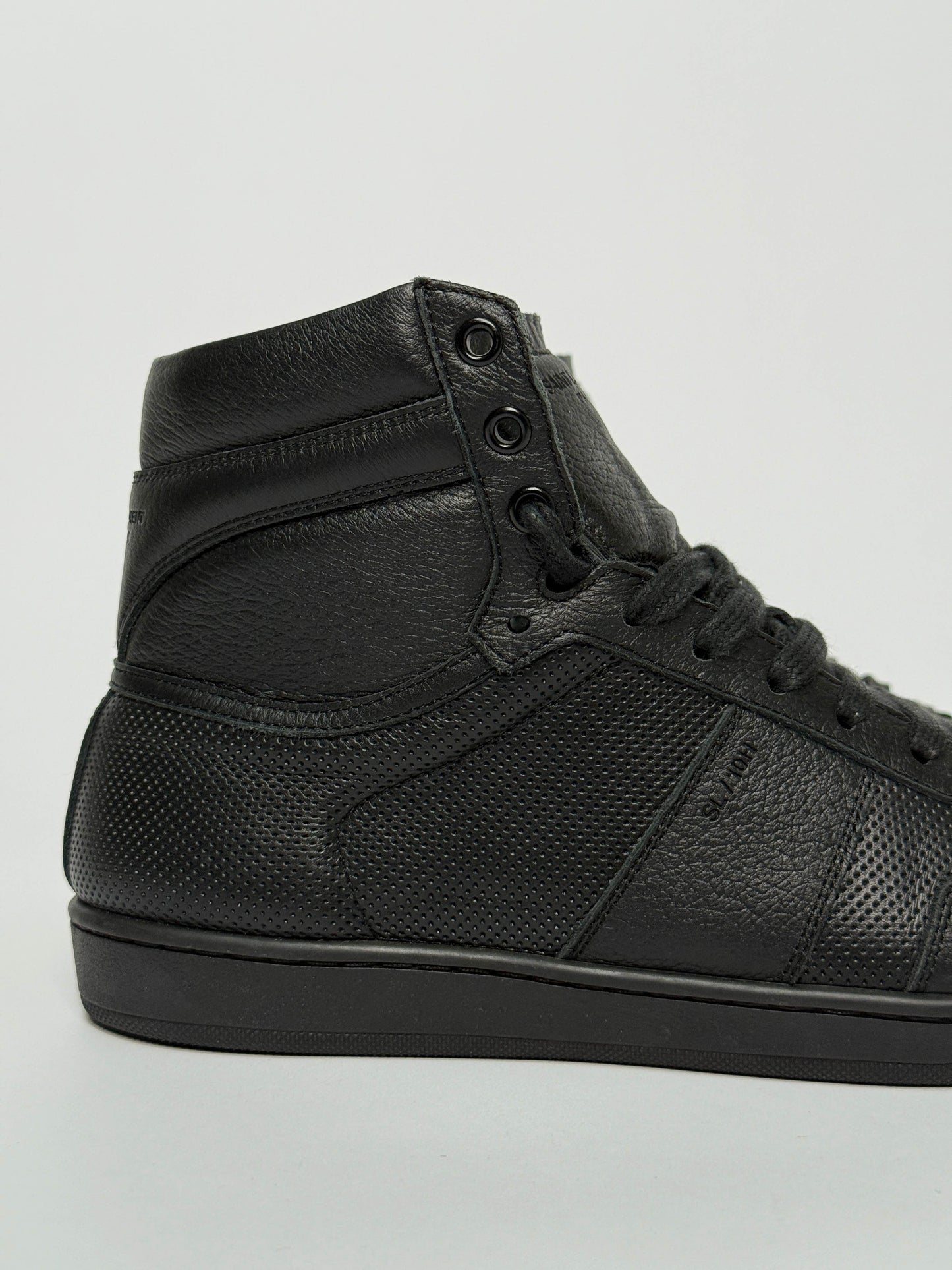 Saint Laurent SL/10H Hightop Black Perforated Leather (42)