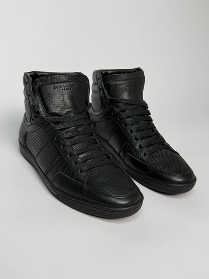 Saint Laurent SL/10H Hightop Black Perforated Leather (42)