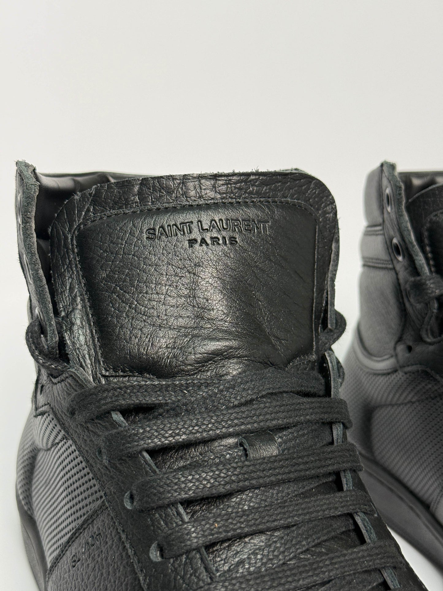 Saint Laurent SL/10H Hightop Black Perforated Leather (42)