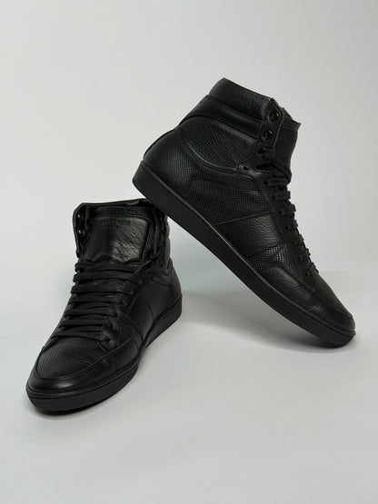 Saint Laurent SL/10H Hightop Black Perforated Leather (42)