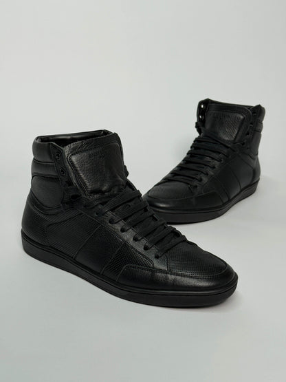 Saint Laurent SL/10H Hightop Black Perforated Leather (42)