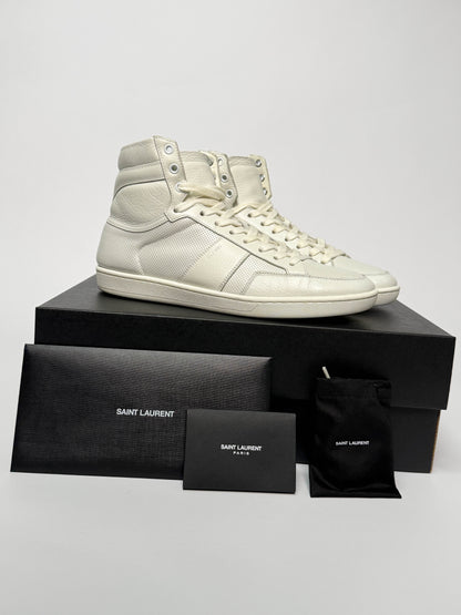Saint Laurent SL/10H Hightop White Perforated Leather (42)