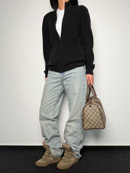 Gucci Vintage 70's Boston Handbag Canvas GG