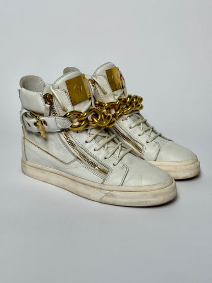 Giuseppe Zanotti Hightop Gold Chain Sneaker (39)