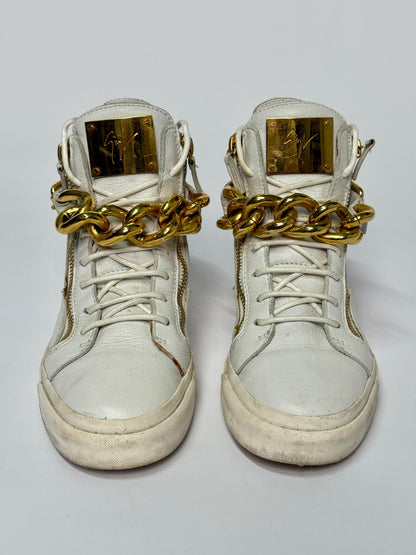 Giuseppe Zanotti Hightop Gold Chain Sneaker (39)