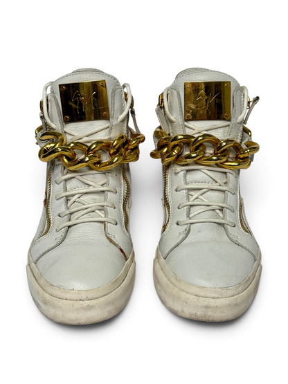 Giuseppe Zanotti Hightop Gold Chain Sneaker (39)