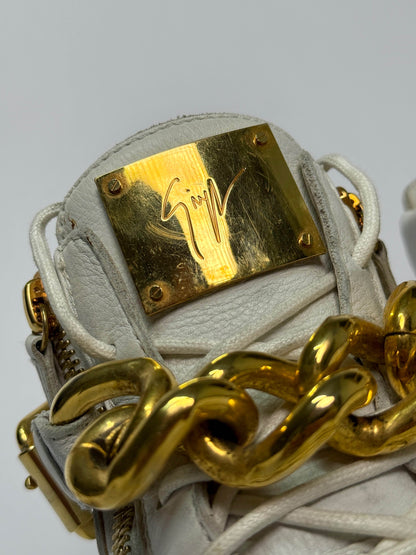 Giuseppe Zanotti Hightop Gold Chain Sneaker (39)