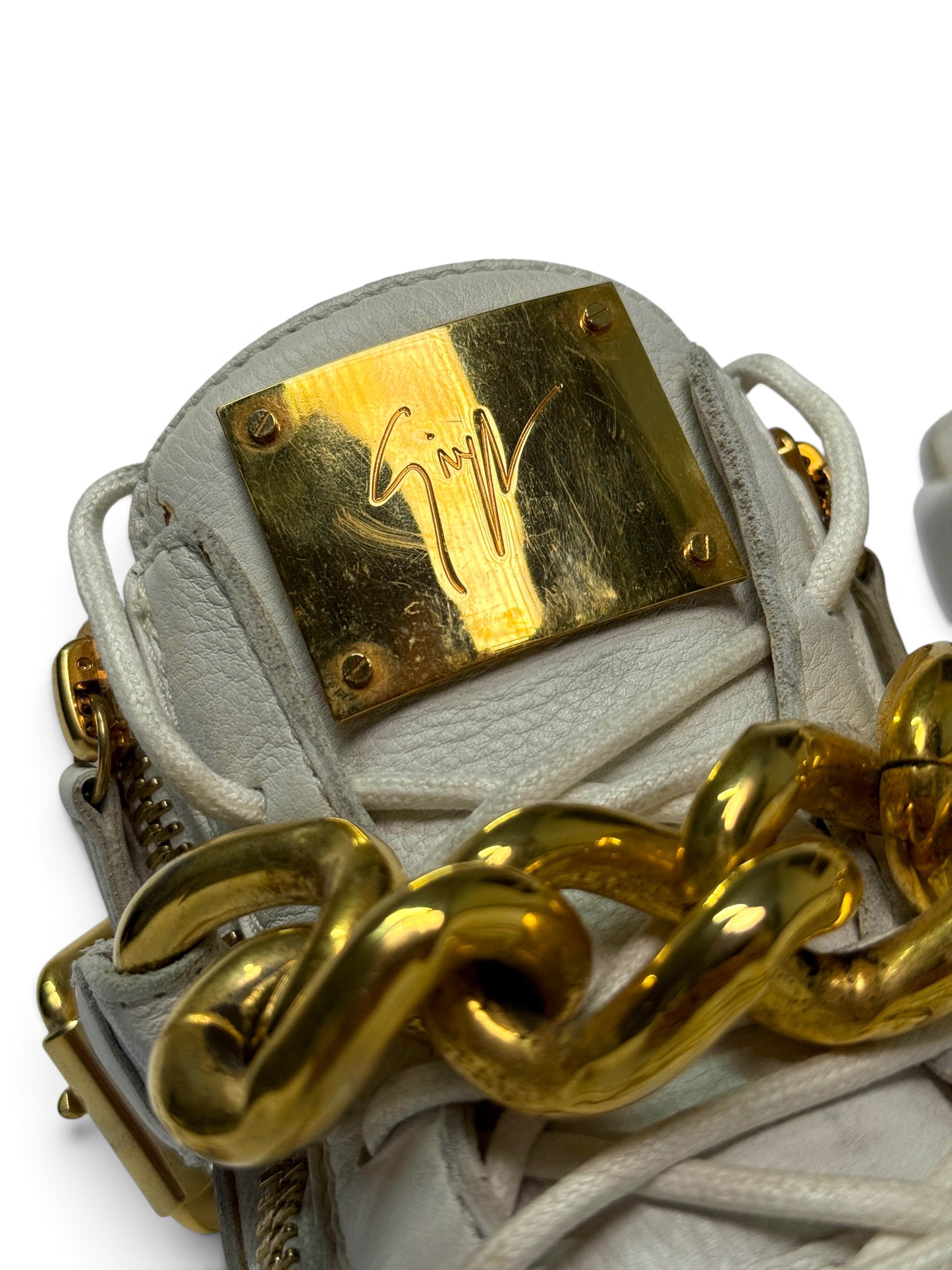 Giuseppe Zanotti Hightop Gold Chain Sneaker (39)