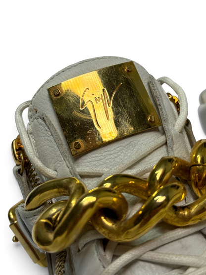 Giuseppe Zanotti Hightop Gold Chain Sneaker (39)