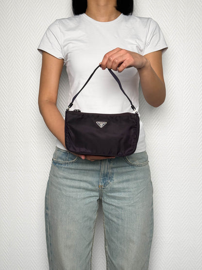 Prada Nylon Pochette Dark Purple