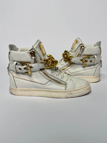Giuseppe Zanotti Hightop Gold Chain Sneaker (39)
