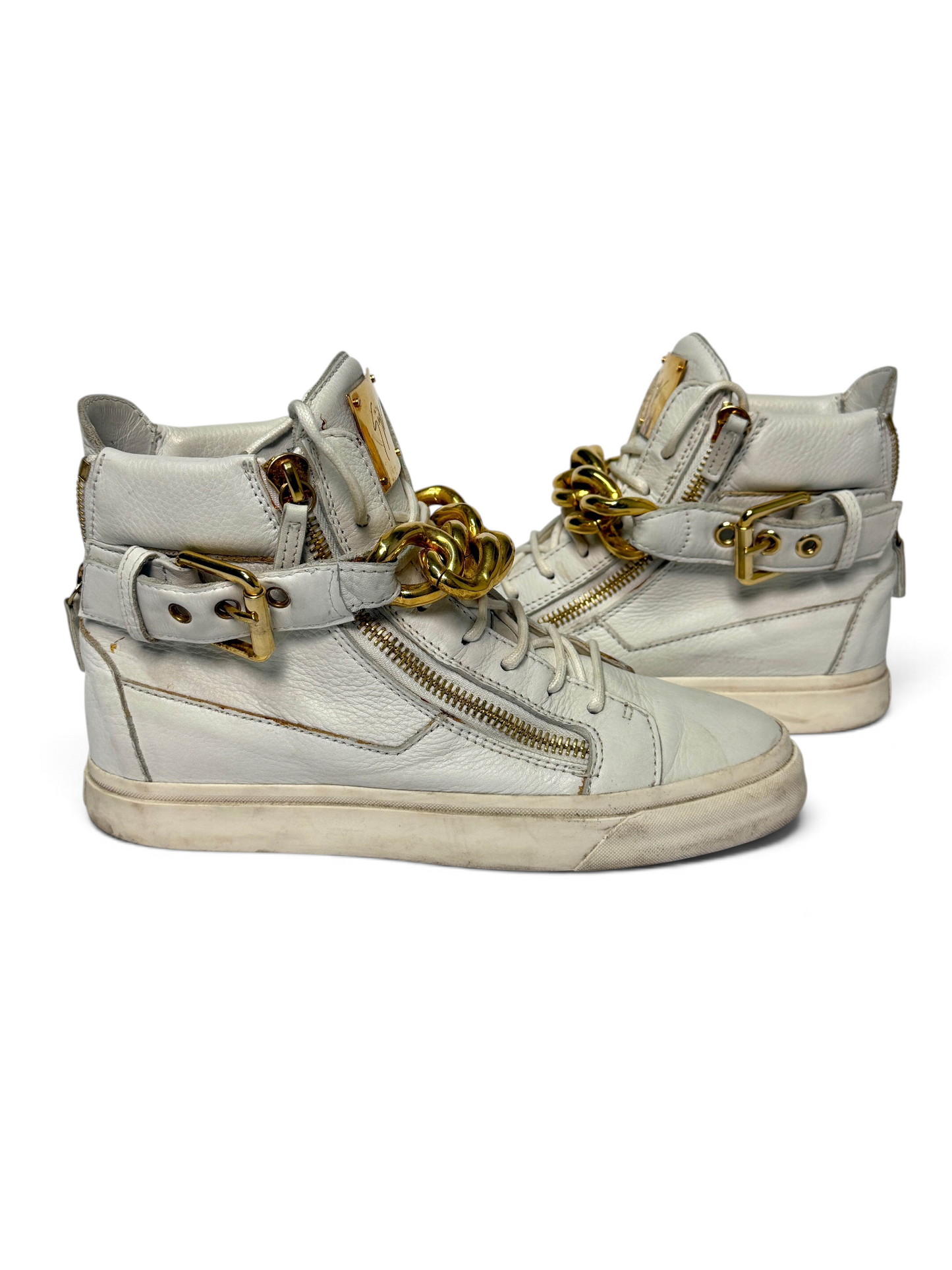 Giuseppe Zanotti Hightop Gold Chain Sneaker (39)