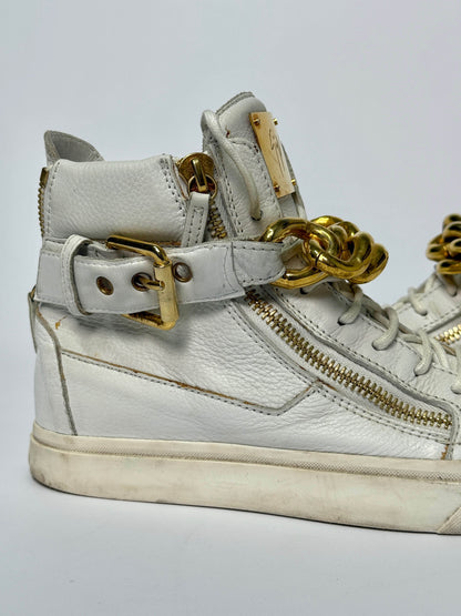 Giuseppe Zanotti Hightop Gold Chain Sneaker (39)