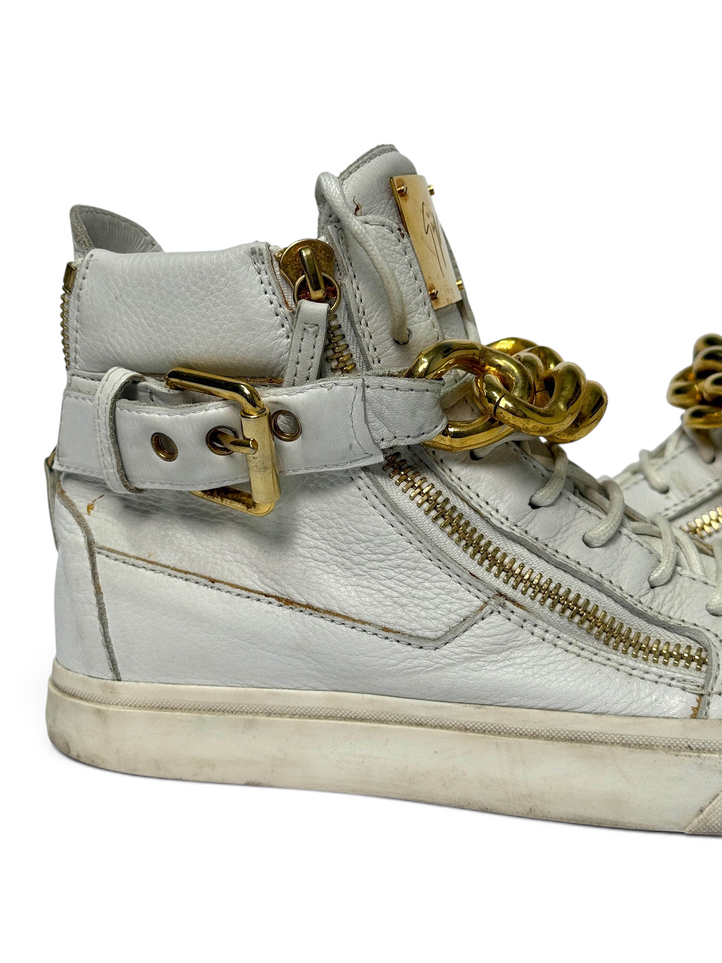 Giuseppe Zanotti Hightop Gold Chain Sneaker (39)