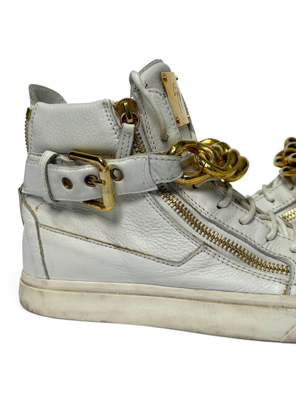 Giuseppe Zanotti Hightop Gold Chain Sneaker (39)