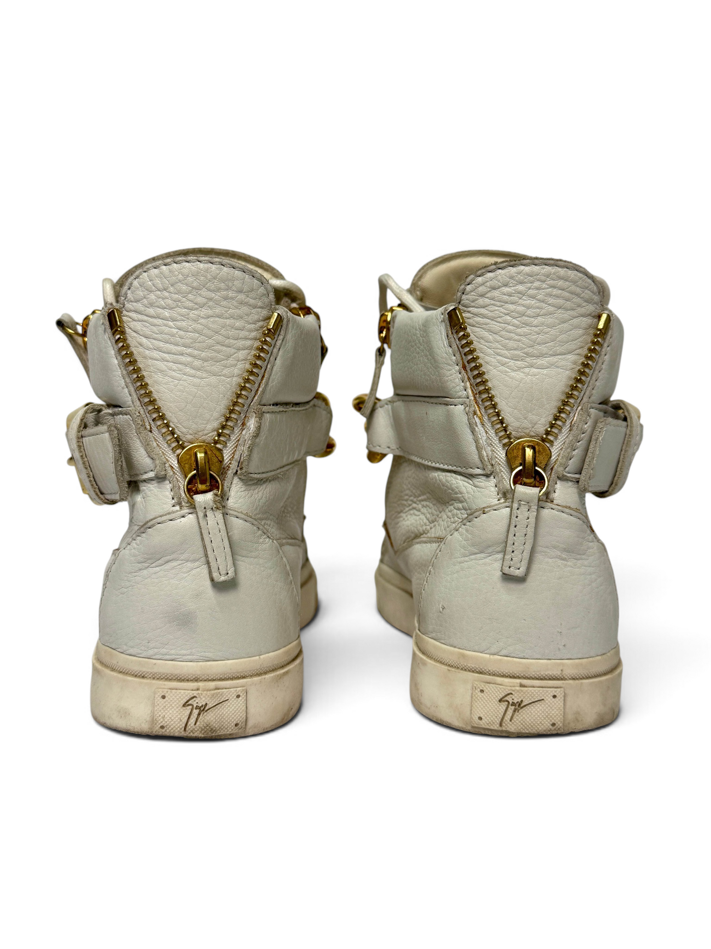 Giuseppe Zanotti Hightop Gold Chain Sneaker (39)