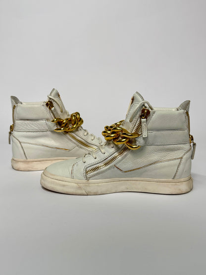 Giuseppe Zanotti Hightop Gold Chain Sneaker (39)