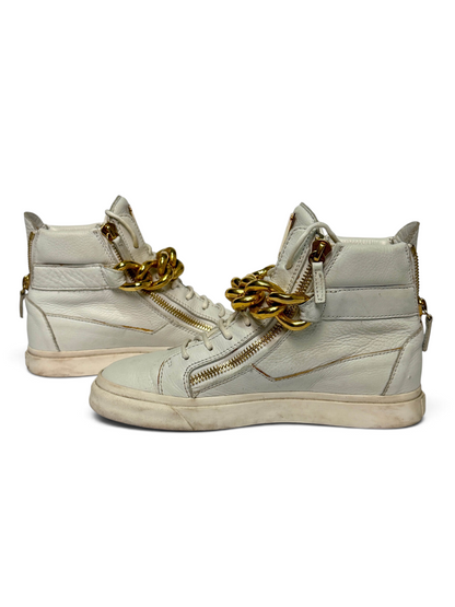 Giuseppe Zanotti Hightop Gold Chain Sneaker (39)