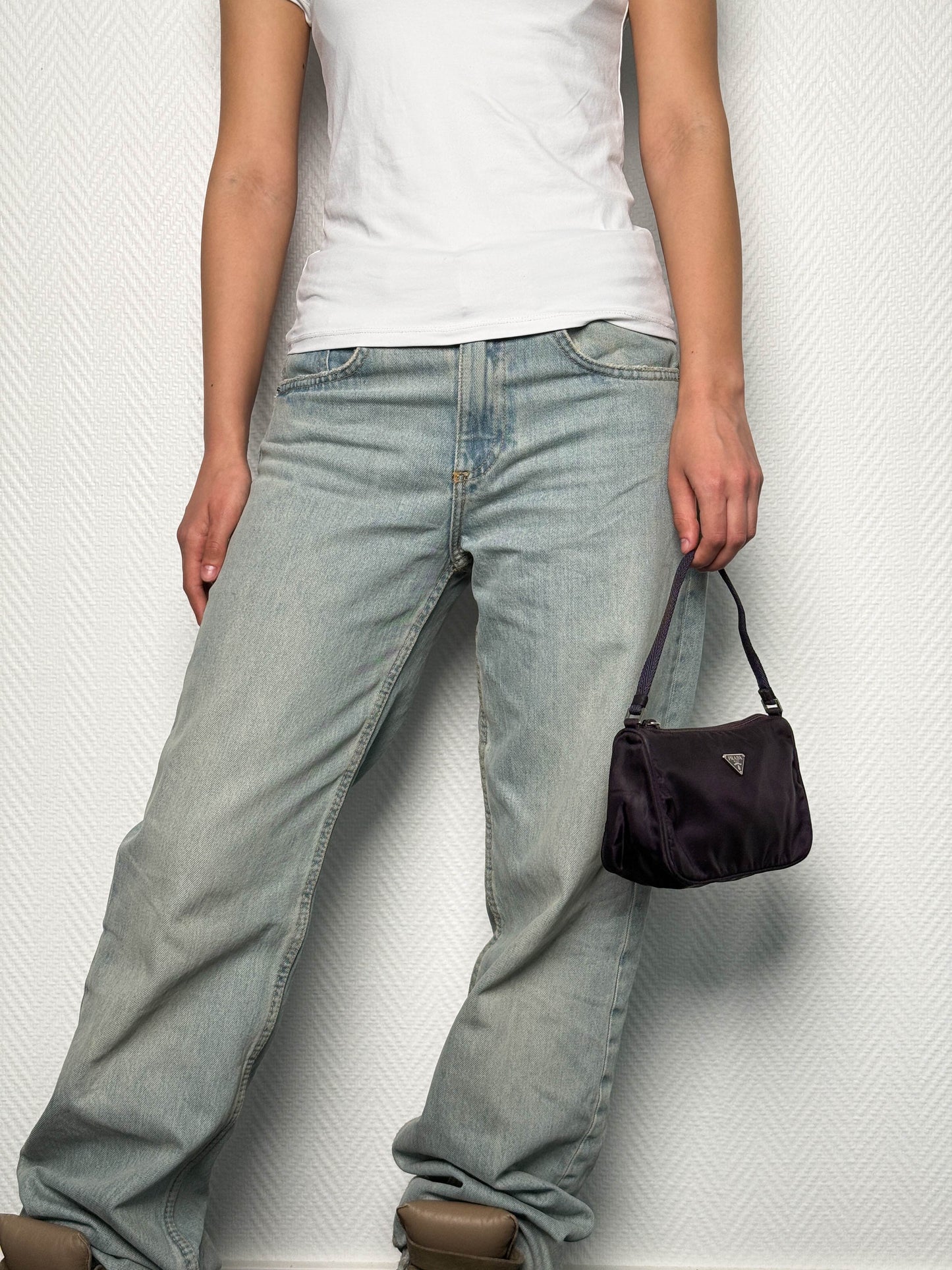 Prada Nylon Pochette Dark Purple