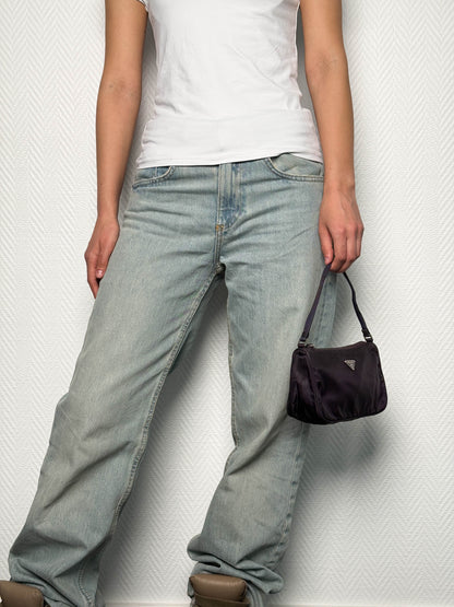 Prada Nylon Pochette Dark Purple
