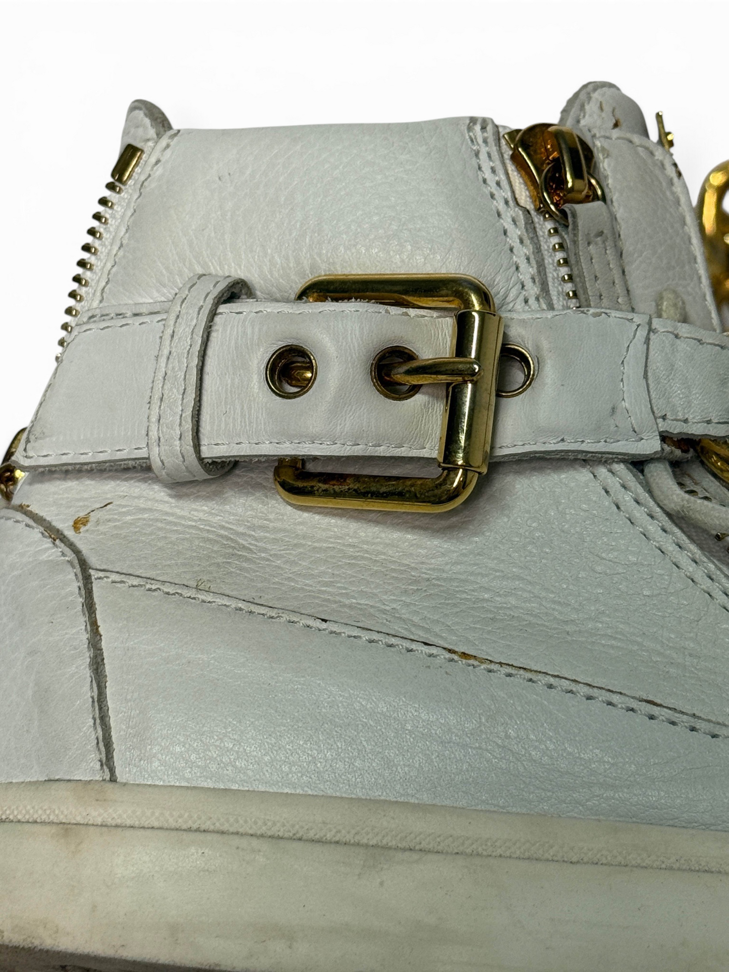 Giuseppe Zanotti Hightop Gold Chain Sneaker (39)