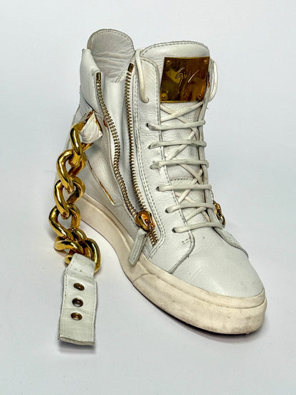 Giuseppe Zanotti Hightop Gold Chain Sneaker (39)