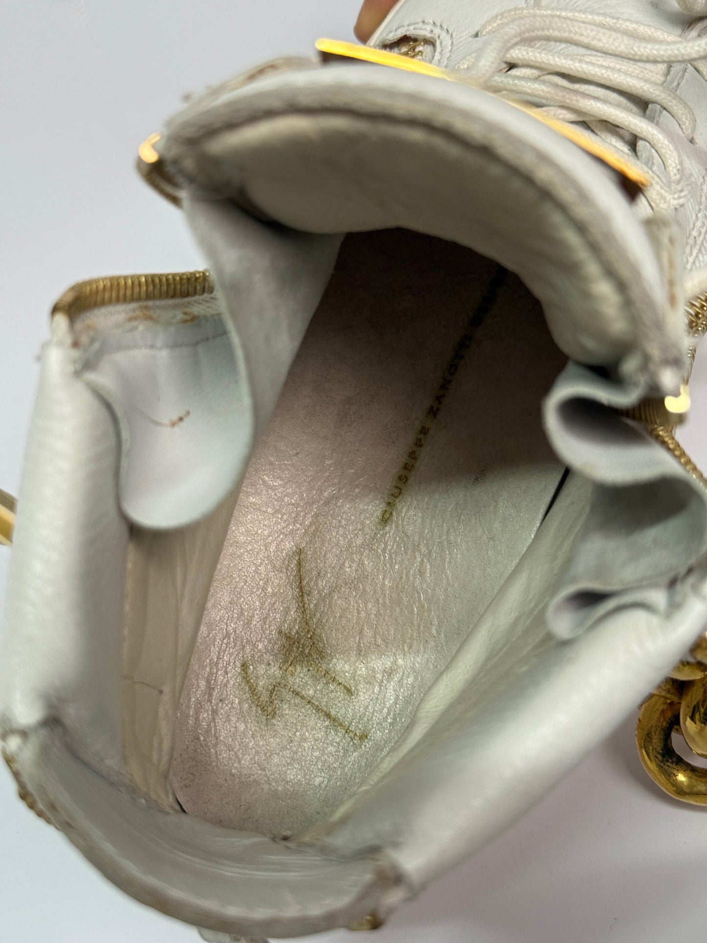 Giuseppe Zanotti Hightop Gold Chain Sneaker (39)