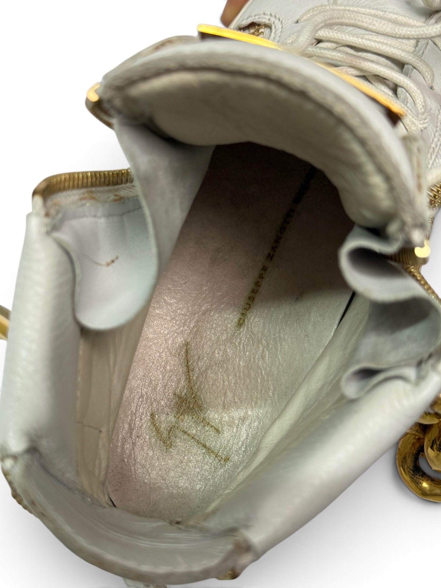 Giuseppe Zanotti Hightop Gold Chain Sneaker (39)