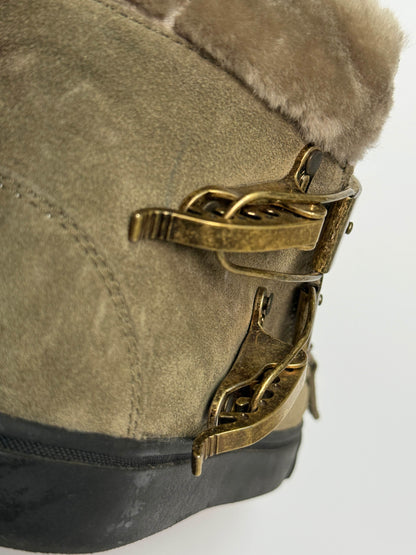 Giuseppe Zanotti Mid-Top Ski Buckle Sneaker Fur Trim (42)