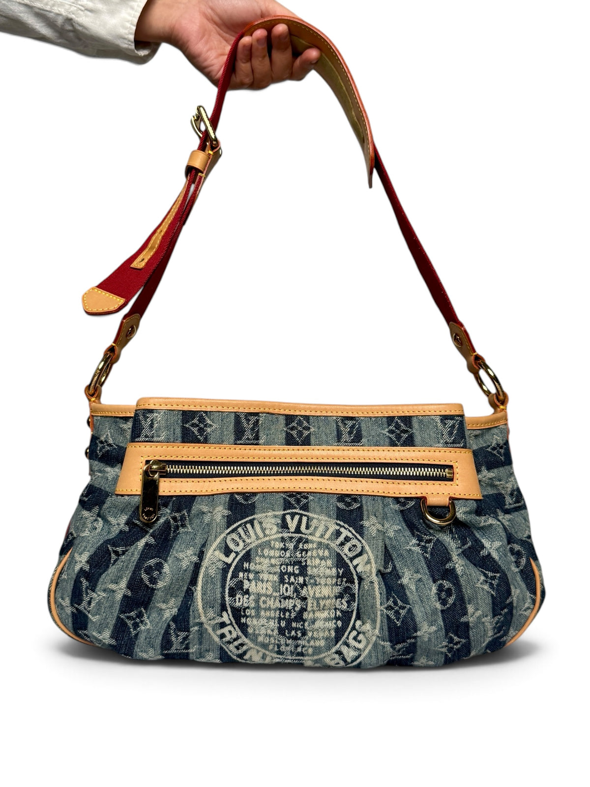 Louis Vuitton 2006 Denim Raye Porte Épaule MM