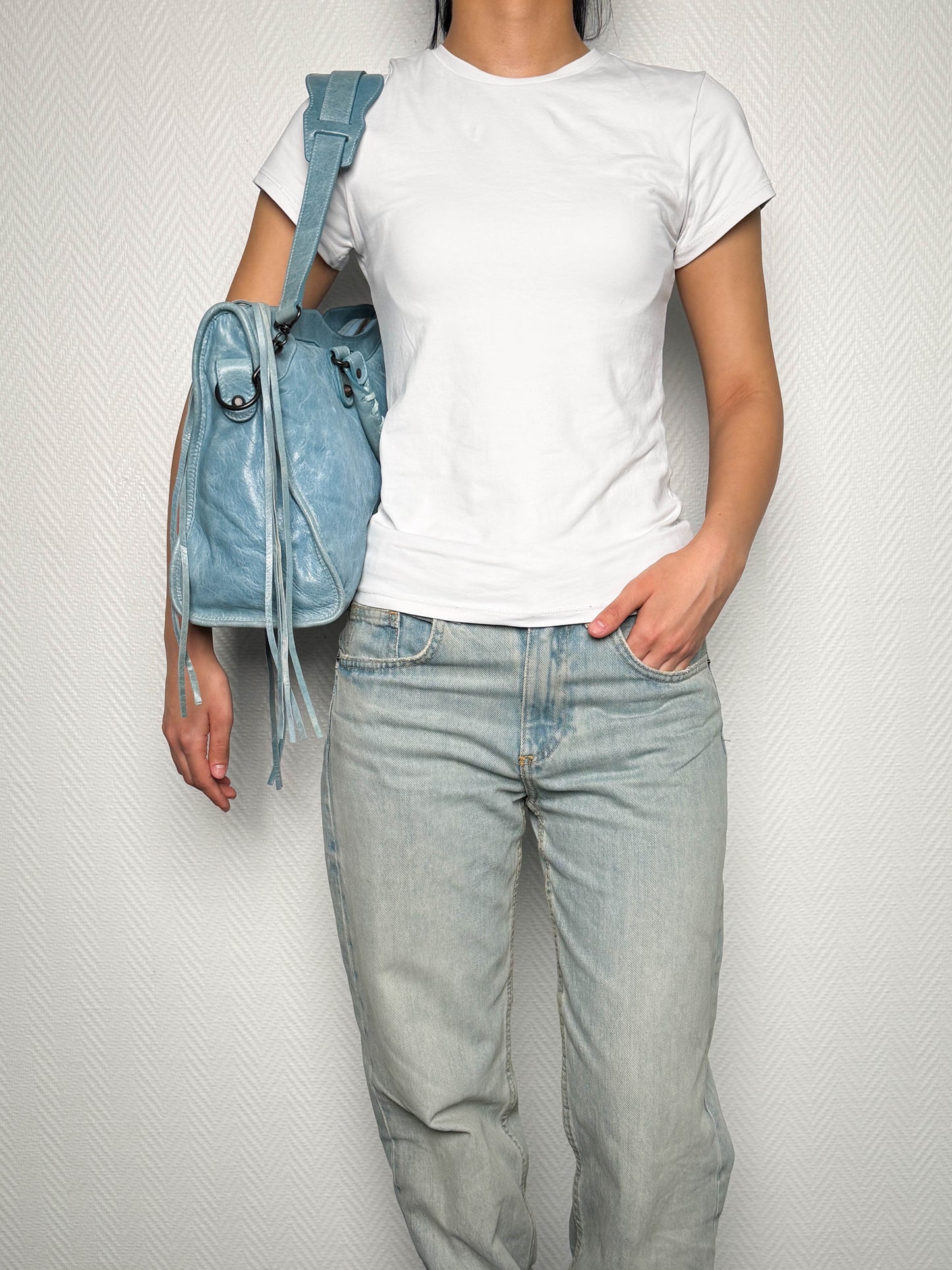 Balenciaga City Bag Medium Light Blue