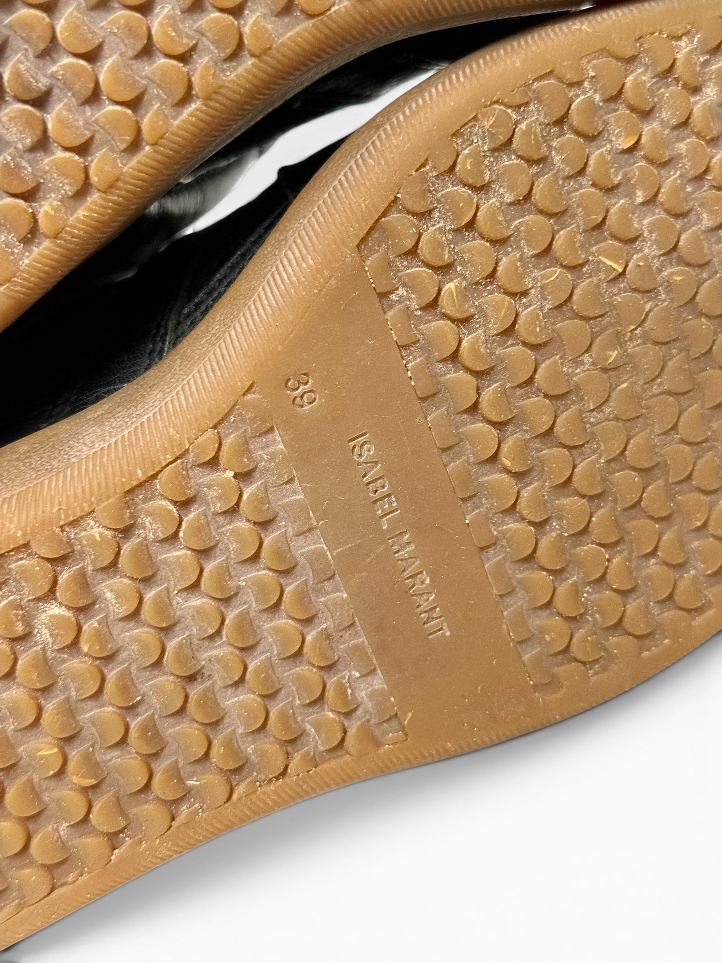 Isabel Marant Buck 'Tibetan' Wedge Sneakers Black Leather Trim (39)
