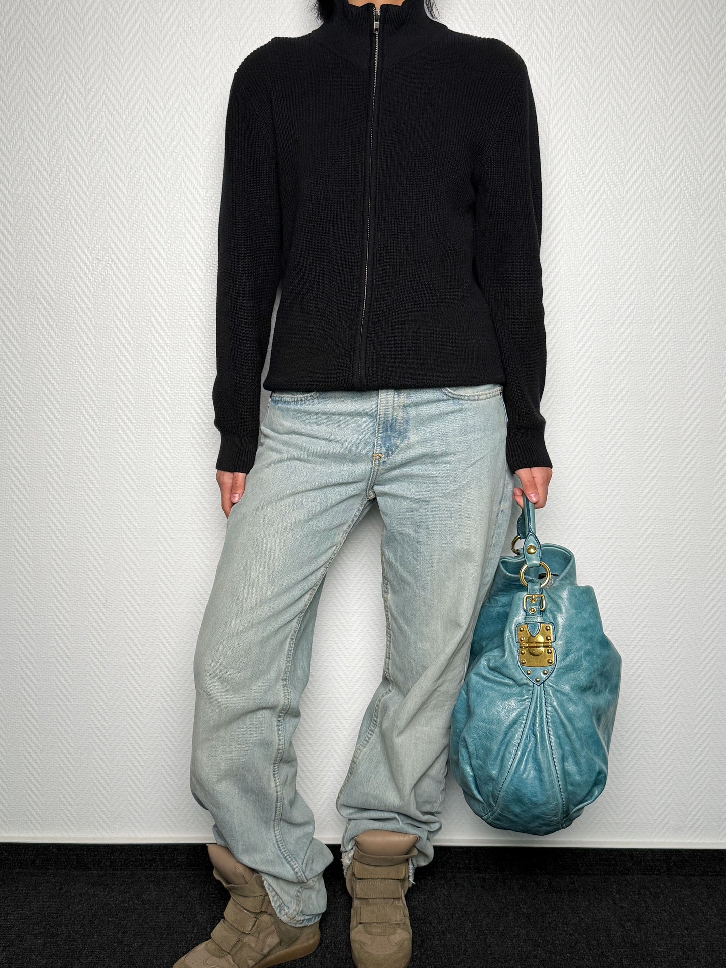 Miu Miu Hobo Bag Turqoise Leather