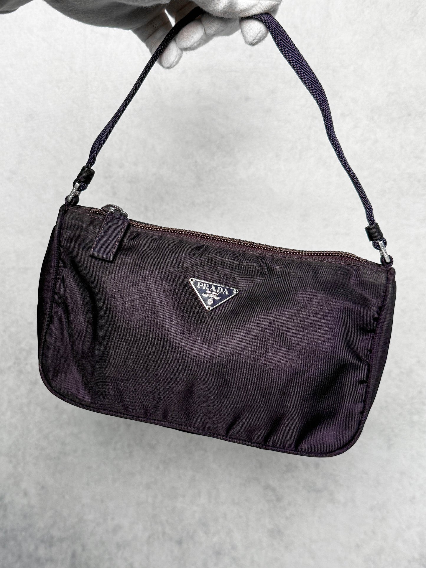 Prada Nylon Pochette Dark Purple