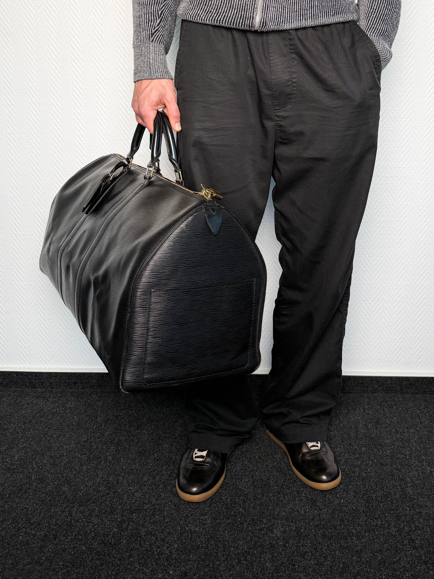 Louis Vuitton Keepall 55 Black Epi Leather 1993