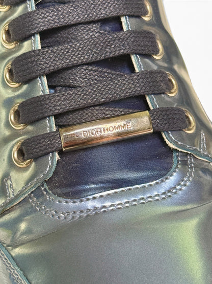 Dior Homme SS2014 Blue Metallic High-Tops Patent Leather (42)