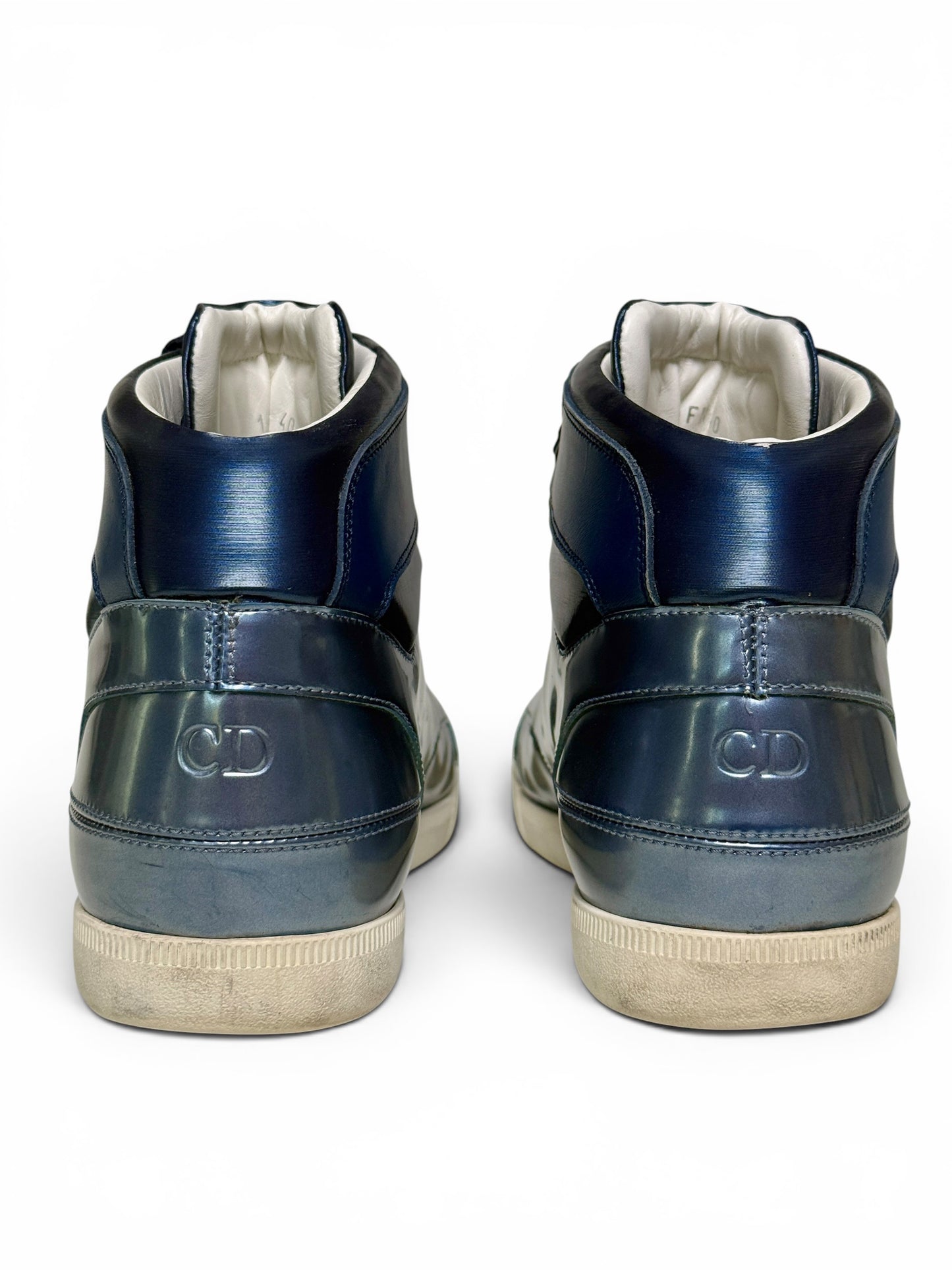 Dior Homme SS2014 Blue Metallic High-Tops Patent Leather (42)