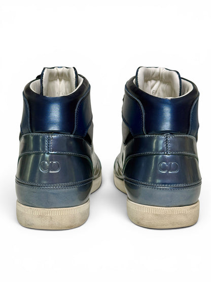 Dior Homme SS2014 Blue Metallic High-Tops Patent Leather (42)
