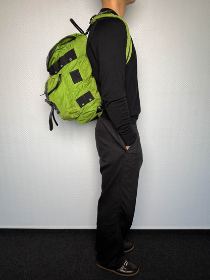 Balenciaga Nylon/Leather Backpack Green