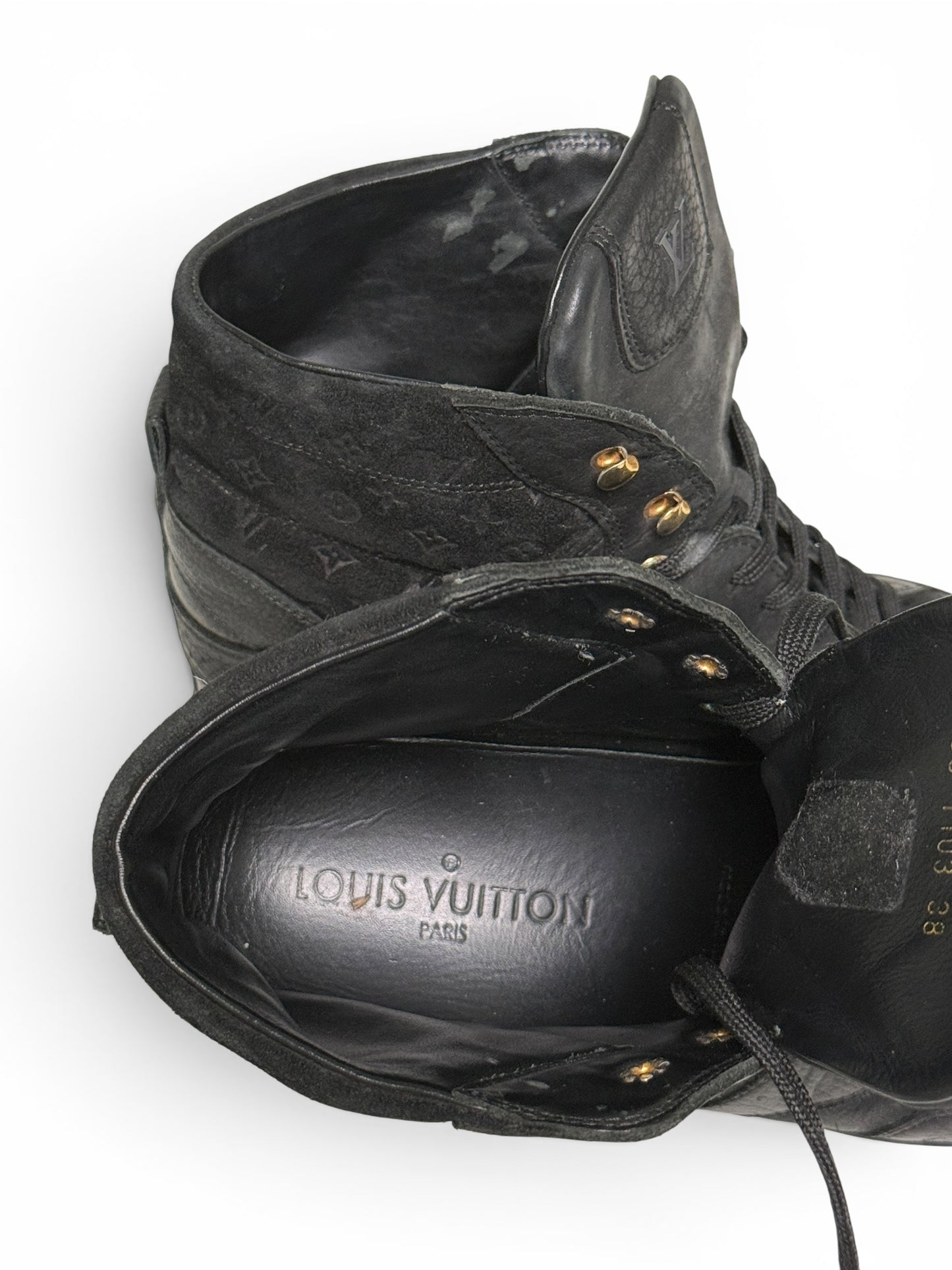 Louis Vuitton FW2013 'Cliff' Wedge Sneaker Black (38)