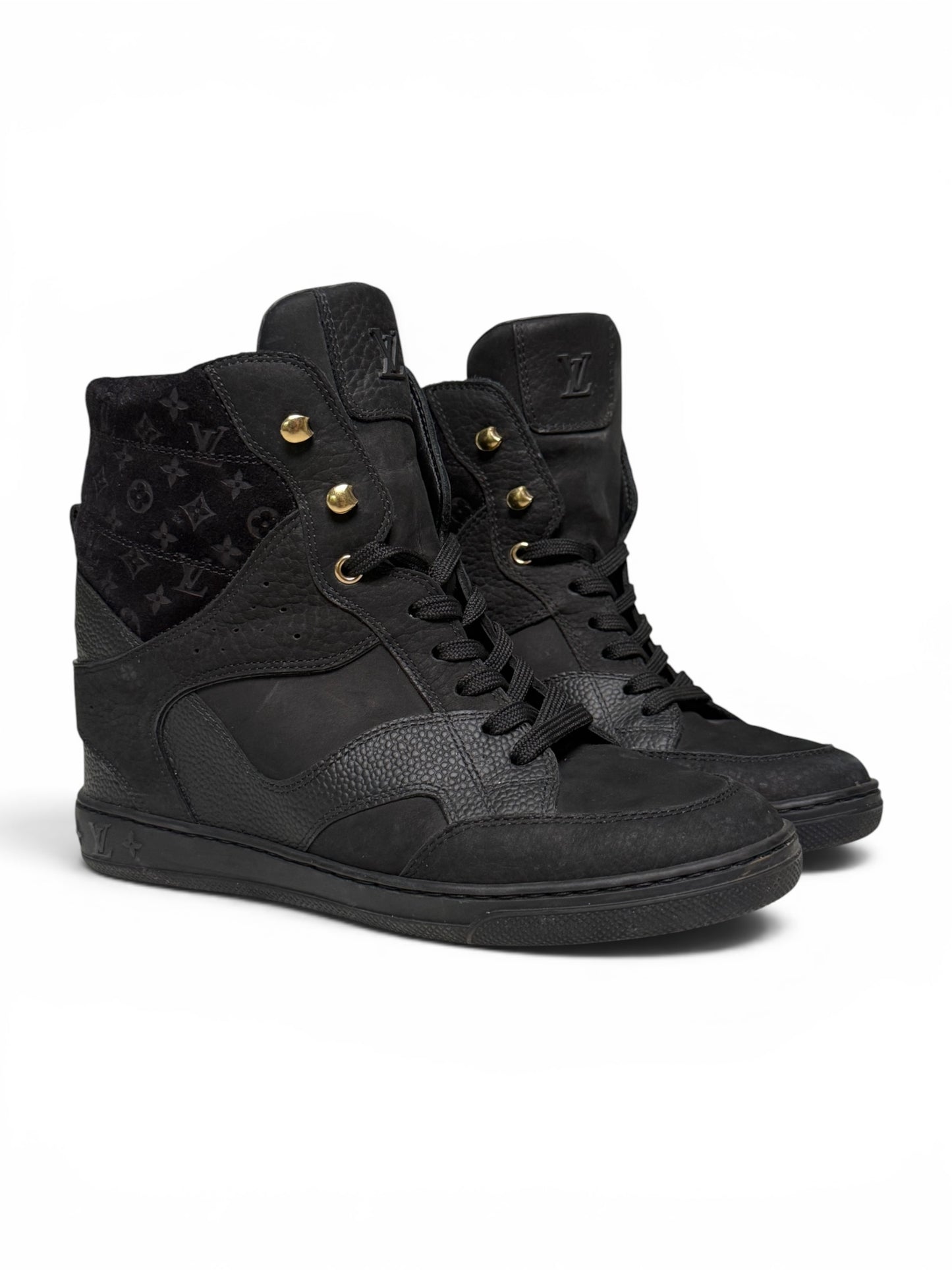 Louis Vuitton FW2014 'Cliff' Wedge Sneaker Black (37)